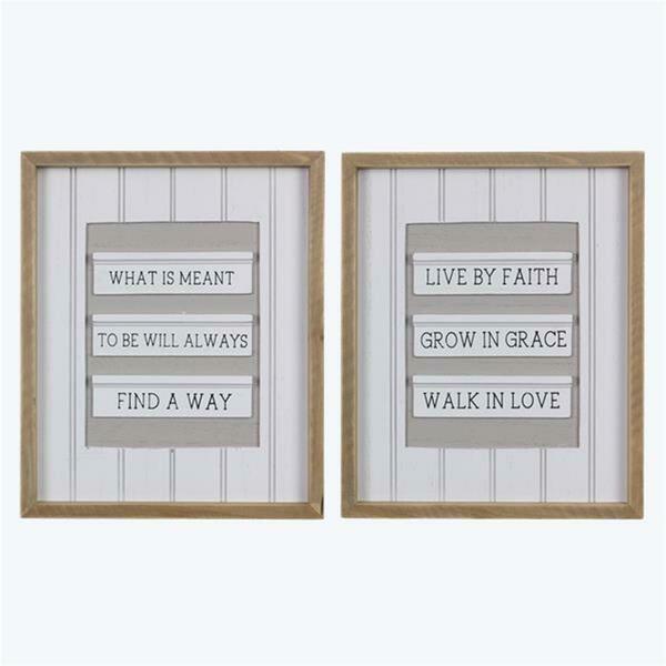 Youngs Wood Framed Wall Sign, Assorted Color - 2 Piece 21779
